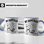 Bouldern Tasse My Happy Place Spruch Geschenkidee für Klette – Blau [farbe:blau]