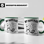Bouldern Tasse My Happy Place Spruch Geschenkidee für Klette – Grün [farbe:grün]