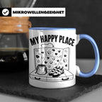 Bouldern Tasse My Happy Place Spruch Geschenkidee für Klette – Blau [farbe:blau]