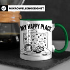 Bouldern Tasse My Happy Place Spruch Geschenkidee für Klette – Grün [farbe:grün]