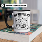 Bouldern Tasse My Happy Place Spruch Geschenkidee für Klette – Schwarz [farbe:schwarz]