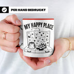 Bouldern Tasse My Happy Place Spruch Geschenkidee für Klette – Rot [farbe:rot]