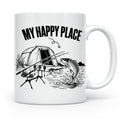 Karpfenangler Tasse My Happy Place Spruch Geschenk für Angle – Weiß [farbe:weiß]