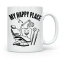 Zahnarzt Tasse My Happy Place Lustig Spruch Zahnarzthelferin – Weiß [farbe:weiß]