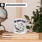 Zahnarzt Tasse My Happy Place Lustig Spruch Zahnarzthelferin – Rosa [farbe:rosa]