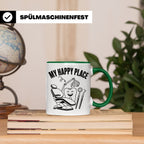 Zahnarzt Tasse My Happy Place Lustig Spruch Zahnarzthelferin – Grün [farbe:grün]
