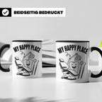 Zahnarzt Tasse My Happy Place Lustig Spruch Zahnarzthelferin – Schwarz [farbe:schwarz]