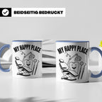 Zahnarzt Tasse My Happy Place Lustig Spruch Zahnarzthelferin – Blau [farbe:blau]