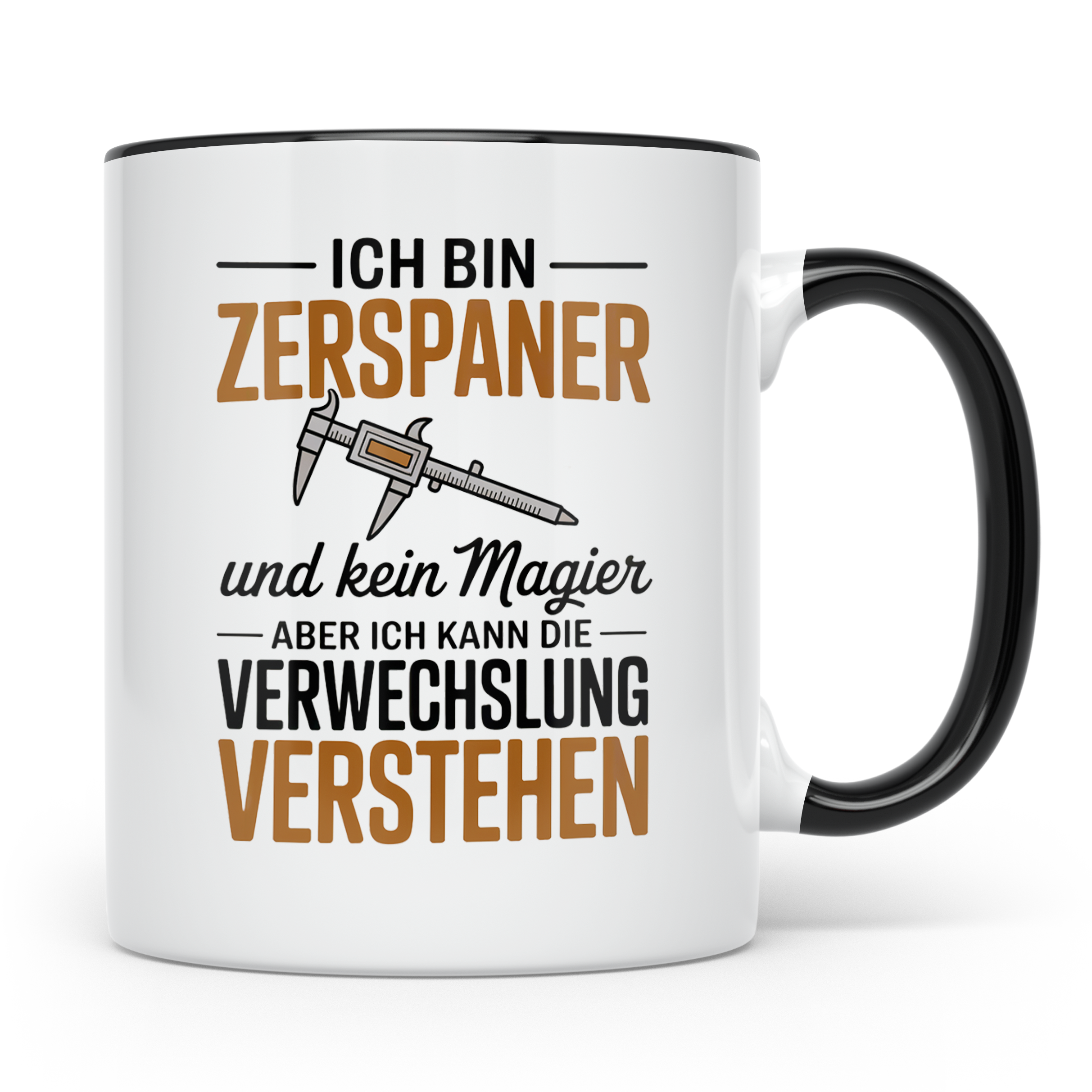 Zerspaner Tasse - CNC Fräser Dreher Spruch - Ich bin Zerspan – Schwarz [farbe:schwarz]