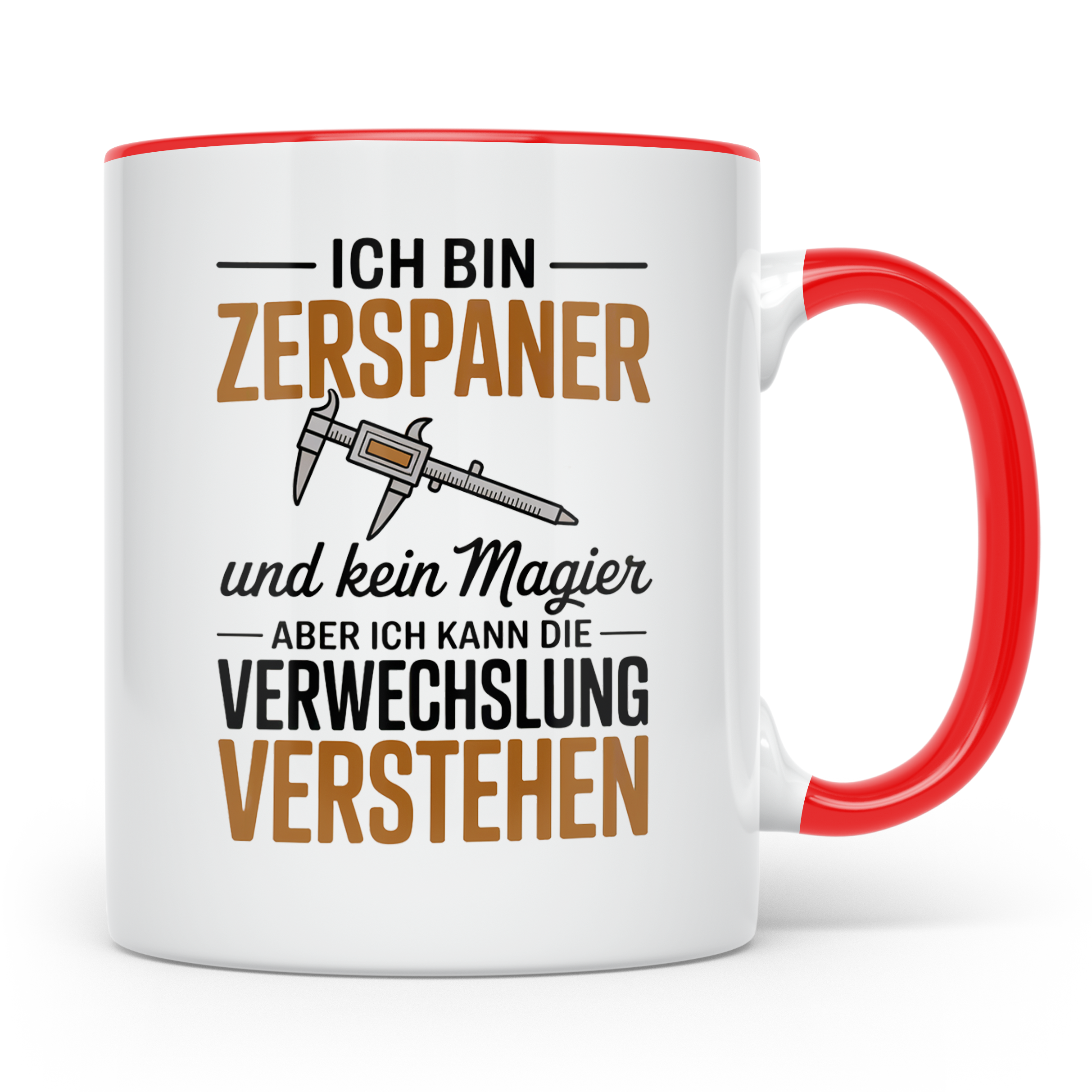 Zerspaner Tasse - CNC Fräser Dreher Spruch - Ich bin Zerspan – Rot [farbe:rot]