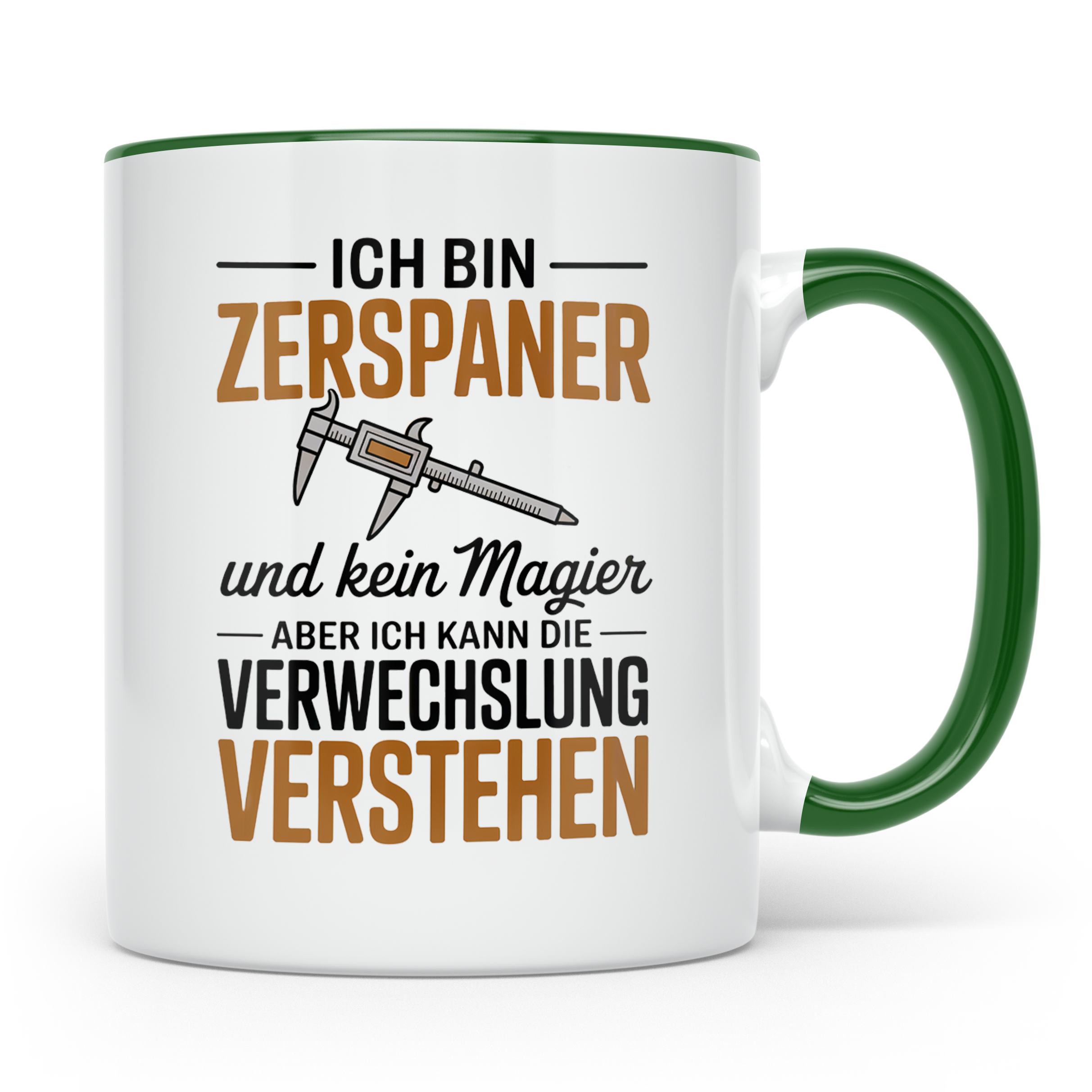 Zerspaner Tasse - CNC Fräser Dreher Spruch - Ich bin Zerspan – Grün [farbe:grün]