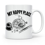 Uhrmacher Tasse My Happy Place Spruch für Uhrenliebhaber & H – Weiß [farbe:weiß]