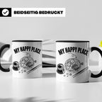 Uhrmacher Tasse My Happy Place Spruch für Uhrenliebhaber & H – Schwarz [farbe:schwarz]