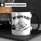 Uhrmacher Tasse My Happy Place Spruch für Uhrenliebhaber & H – Schwarz [farbe:schwarz]