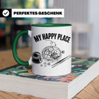 Uhrmacher Tasse My Happy Place Spruch für Uhrenliebhaber & H – Grün [farbe:grün]