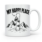 Snowboard Tasse My Happy Place Spruch für Snowboarder Gesche – Weiß [farbe:weiß]