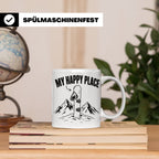 Snowboard Tasse My Happy Place Spruch für Snowboarder Gesche – Weiß [farbe:weiß]