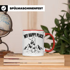 Snowboard Tasse My Happy Place Spruch für Snowboarder Gesche – Rot [farbe:rot]