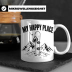 Snowboard Tasse My Happy Place Spruch für Snowboarder Gesche – Weiß [farbe:weiß]