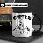 Snowboard Tasse My Happy Place Spruch für Snowboarder Gesche – Schwarz [farbe:schwarz]