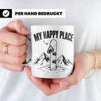 Snowboard Tasse My Happy Place Spruch für Snowboarder Gesche – Weiß [farbe:weiß]