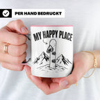 Snowboard Tasse My Happy Place Spruch für Snowboarder Gesche – Rosa [farbe:rosa]