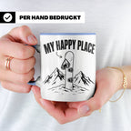 Snowboard Tasse My Happy Place Spruch für Snowboarder Gesche – Blau [farbe:blau]