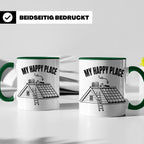 Dachdecker Tasse My Happy Place Spruch lustig Kaffeebecher G – Grün [farbe:grün]