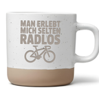Fahrrad Tasse Man erlebt mich selten Radlos Lustige Kaffeetasse Radsport Geschenk für Fahrradfahrer Rennrad Becher Bike Humor Spruch