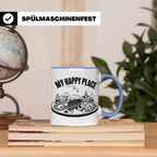 Modelleisenbahn Tasse My Happy Place Spruch für Modellbahner – Blau [farbe:blau]