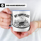 Modelleisenbahn Tasse My Happy Place Spruch für Modellbahner – Blau [farbe:blau]