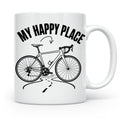 Rennrad Tasse My Happy Place Lustiger Spruch für Radfahrer & – Weiß [farbe:weiß]