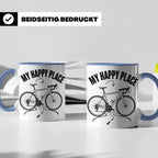 Rennrad Tasse My Happy Place Lustiger Spruch für Radfahrer & – Blau [farbe:blau]
