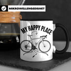 Rennrad Tasse My Happy Place Lustiger Spruch für Radfahrer & – Schwarz [farbe:schwarz]