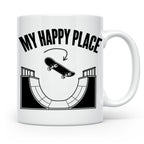 Skateboard Tasse My Happy Place Spruch Skater Geschenk für H – Weiß [farbe:weiß]