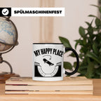 Skateboard Tasse My Happy Place Spruch Skater Geschenk für H – Schwarz [farbe:schwarz]