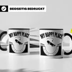 Skateboard Tasse My Happy Place Spruch Skater Geschenk für H – Schwarz [farbe:schwarz]