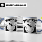 Skateboard Tasse My Happy Place Spruch Skater Geschenk für H – Blau [farbe:blau]