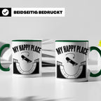 Skateboard Tasse My Happy Place Spruch Skater Geschenk für H – Grün [farbe:grün]