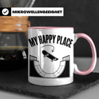Skateboard Tasse My Happy Place Spruch Skater Geschenk für H – Rosa [farbe:rosa]