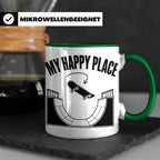 Skateboard Tasse My Happy Place Spruch Skater Geschenk für H – Grün [farbe:grün]