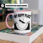 Skateboard Tasse My Happy Place Spruch Skater Geschenk für H – Rosa [farbe:rosa]
