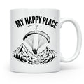 Gleitschirmfliegen Tasse My Happy Place Spruch Paragliding G – Weiß [farbe:weiß]