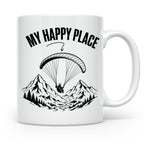Gleitschirmfliegen Tasse My Happy Place Spruch Paragliding G – Weiß [farbe:weiß]