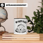Gleitschirmfliegen Tasse My Happy Place Spruch Paragliding G – Schwarz [farbe:schwarz]