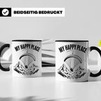 Gleitschirmfliegen Tasse My Happy Place Spruch Paragliding G – Schwarz [farbe:schwarz]