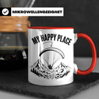 Gleitschirmfliegen Tasse My Happy Place Spruch Paragliding G – Rot [farbe:rot]
