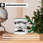 Pilot Tasse My Happy Place Flugzeug Kaffeetasse für Flieger  – Grün [farbe:grün]