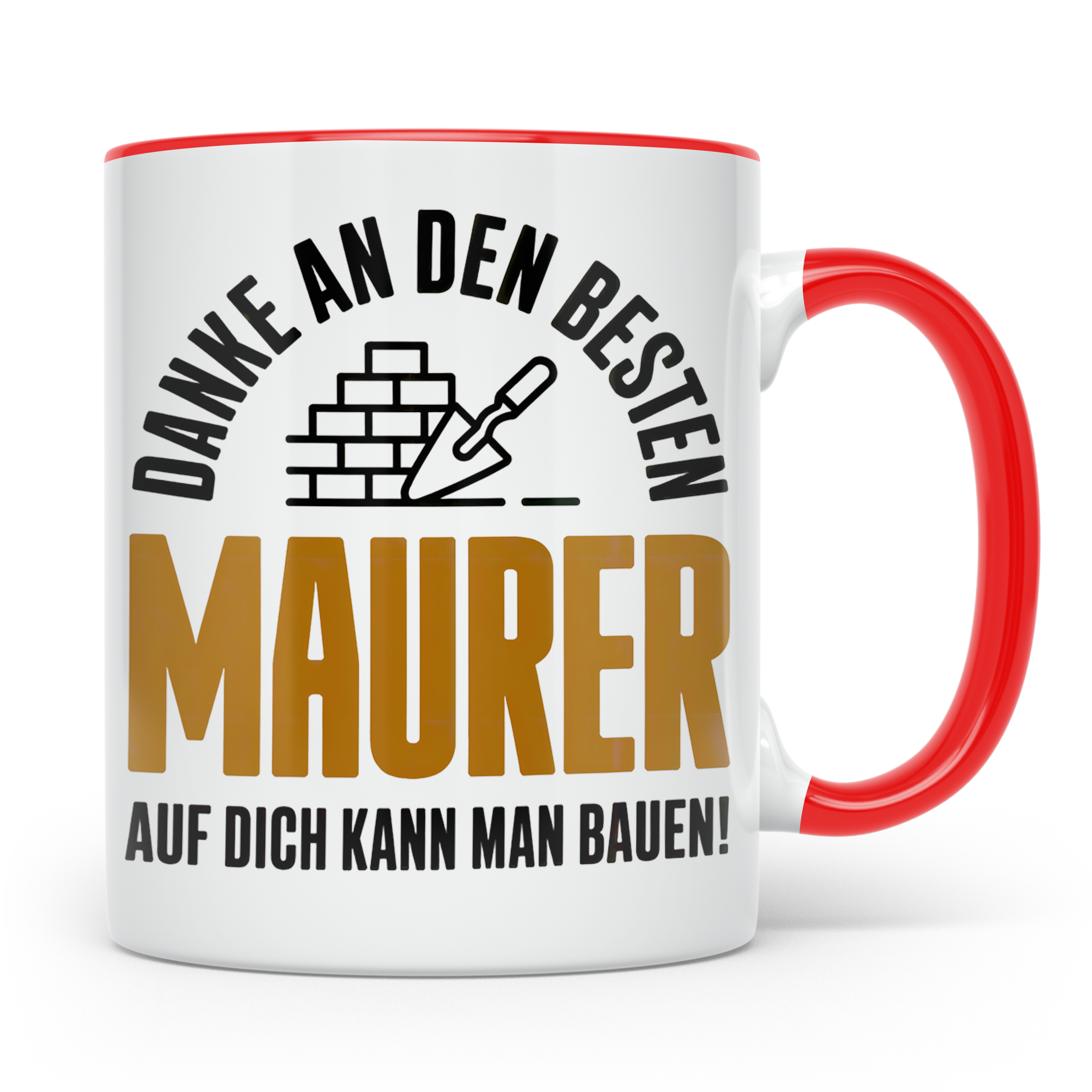 Maurer Tasse - Danke an den besten Maurer - Bauarbeiter Gesc – Rot [farbe:rot]
