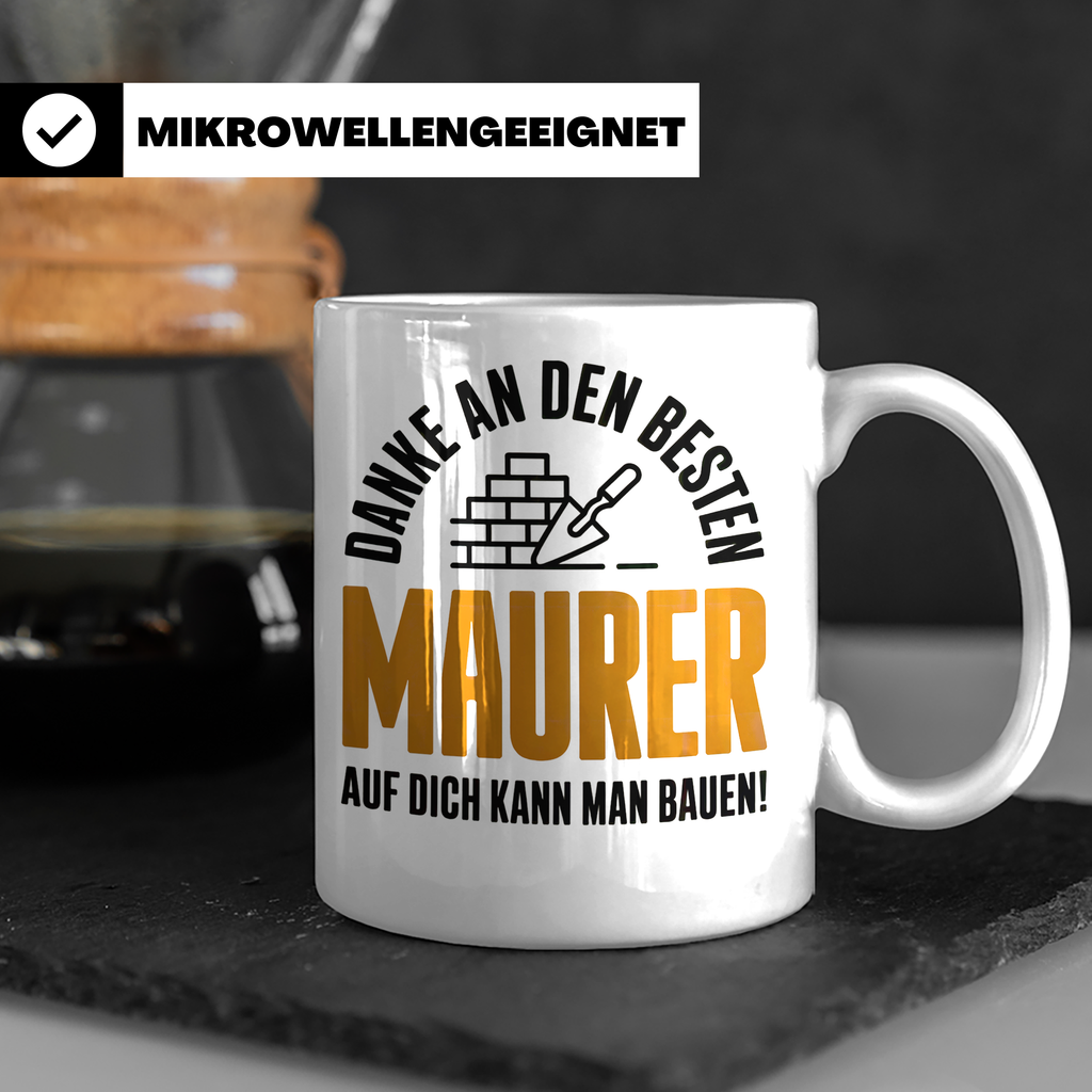 Maurer Tasse - Danke an den besten Maurer - Bauarbeiter Gesc – Weiß [farbe:weiß]